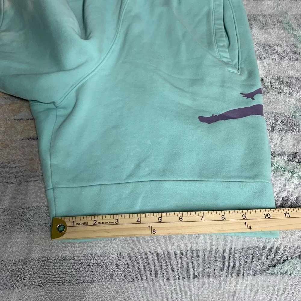 Jordan Nike Sweat Short Mens Sz S Green‎  Purple Jumpman Logo 8 inseam Pockets